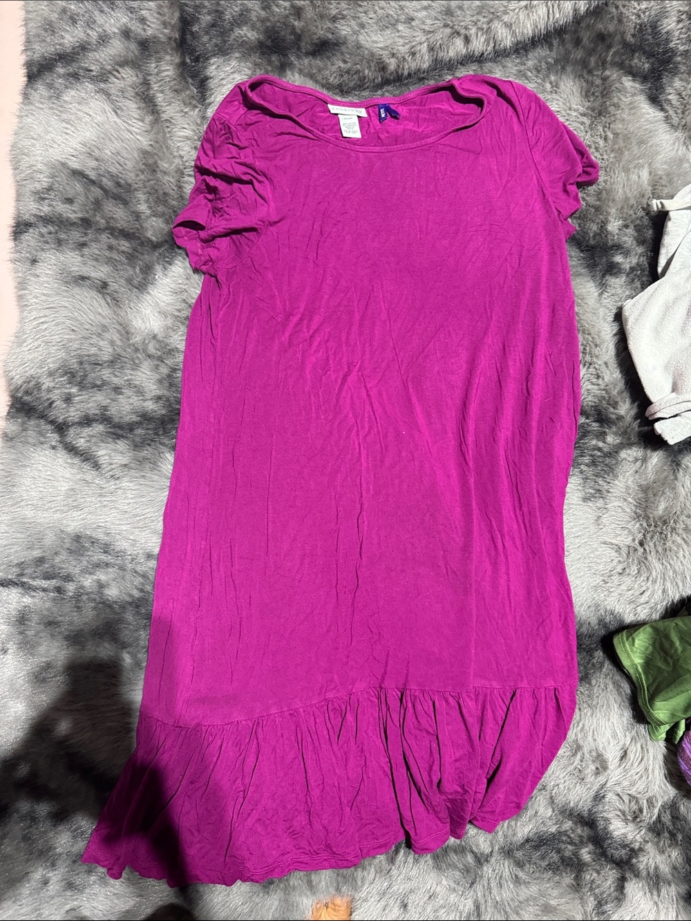Catherine Malandrino Fuchsia Ruffle-Hem Midi Dress